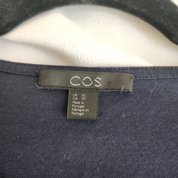 COS I XS/S Navy A-Line Jersey Babydoll Dress with Pockets - Picture 5 of 9